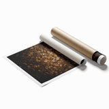 Extra large rolled print featuring a detailed floral art design in muted earth tones, ideal for classy bathroom wall art.