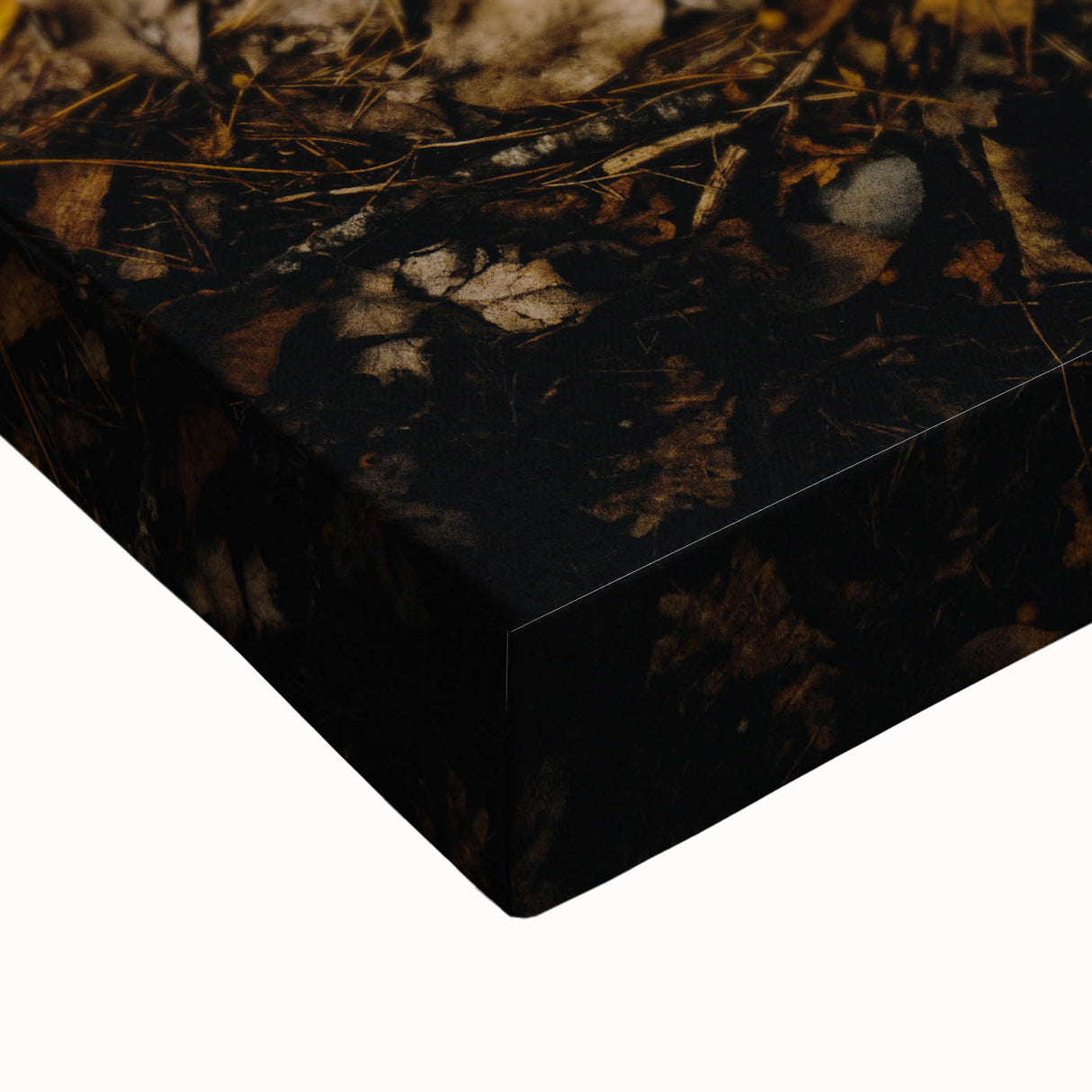 Large art depicting a black and white landscape painting on stretched canvas, suitable for bedroom decor.