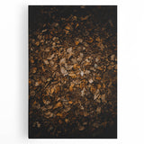 Large black and white abstract depiction of autumn trees on stretched canvas, suited for kitchen wall art.