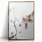 Mid-century modernist style large art print of spring season, with vibrant green and gold tones on acrylic.