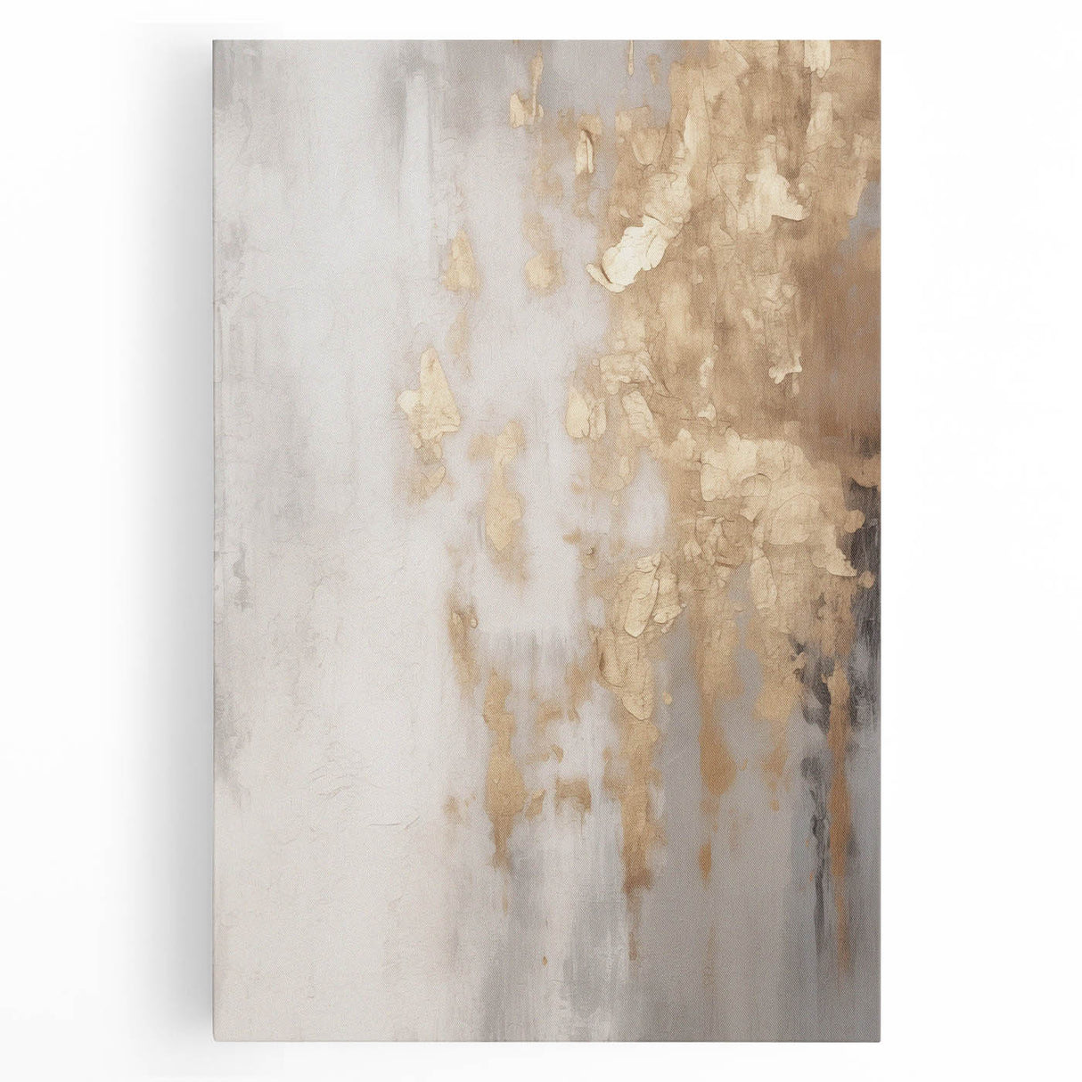 Black and white abstract depiction of winter on large stretched canvas, suitable for kitchen art.