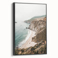 Black and white landscape painting on a framed canvas, featuring a vintage poster style, ideal for bedroom wall decor.