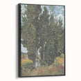 Black and white landscape painting on framed canvas depicting a serene rural scene, ideal for bedroom wall decor.
