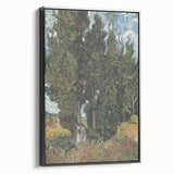 Black and white landscape painting on framed canvas depicting a serene rural scene, ideal for bedroom wall decor.