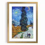 Impressionism Wall Art - Road with Cypress and Star by Vincent van Gogh
