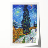 Impressionism Wall Art - Road with Cypress and Star by Vincent van Gogh