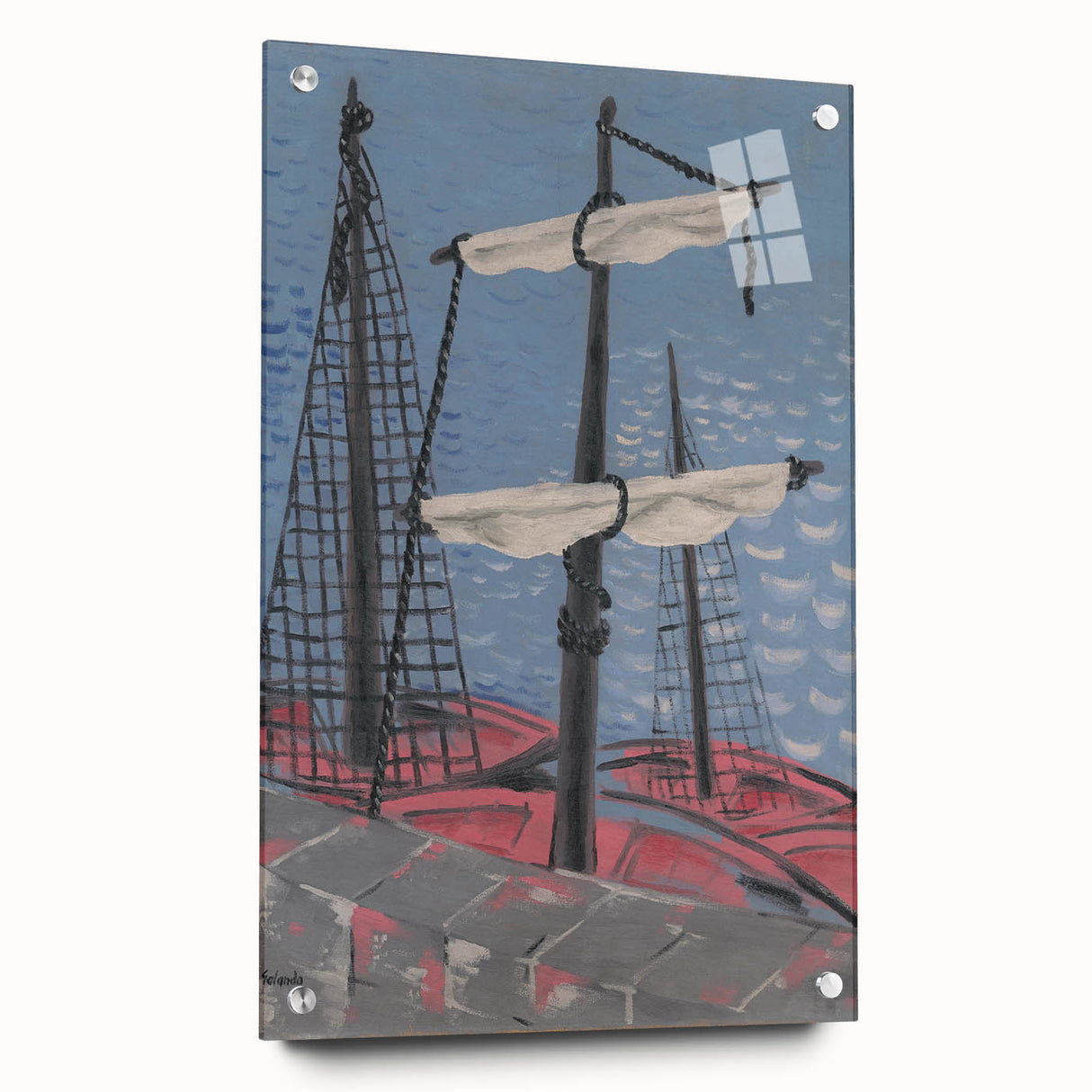 Modern Wall Art: Fishing Boats – Nautical Abstract by Mikuláš Galanda
