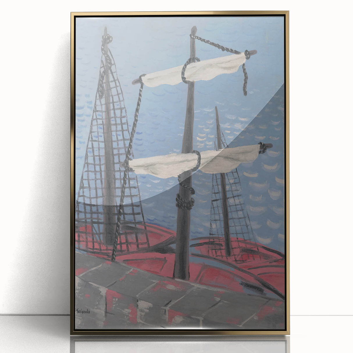 Modern Wall Art: Fishing Boats – Nautical Abstract by Mikuláš Galanda