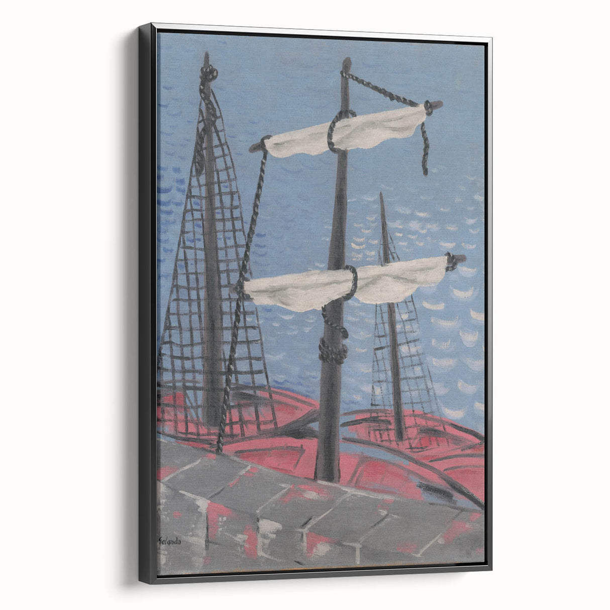 Modern Wall Art: Fishing Boats – Nautical Abstract by Mikuláš Galanda
