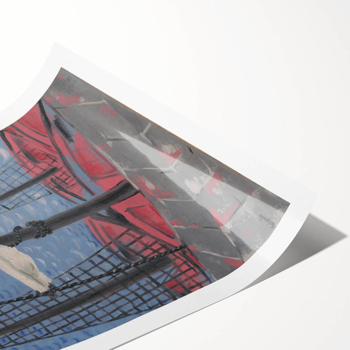 Modern Wall Art: Fishing Boats – Nautical Abstract by Mikuláš Galanda