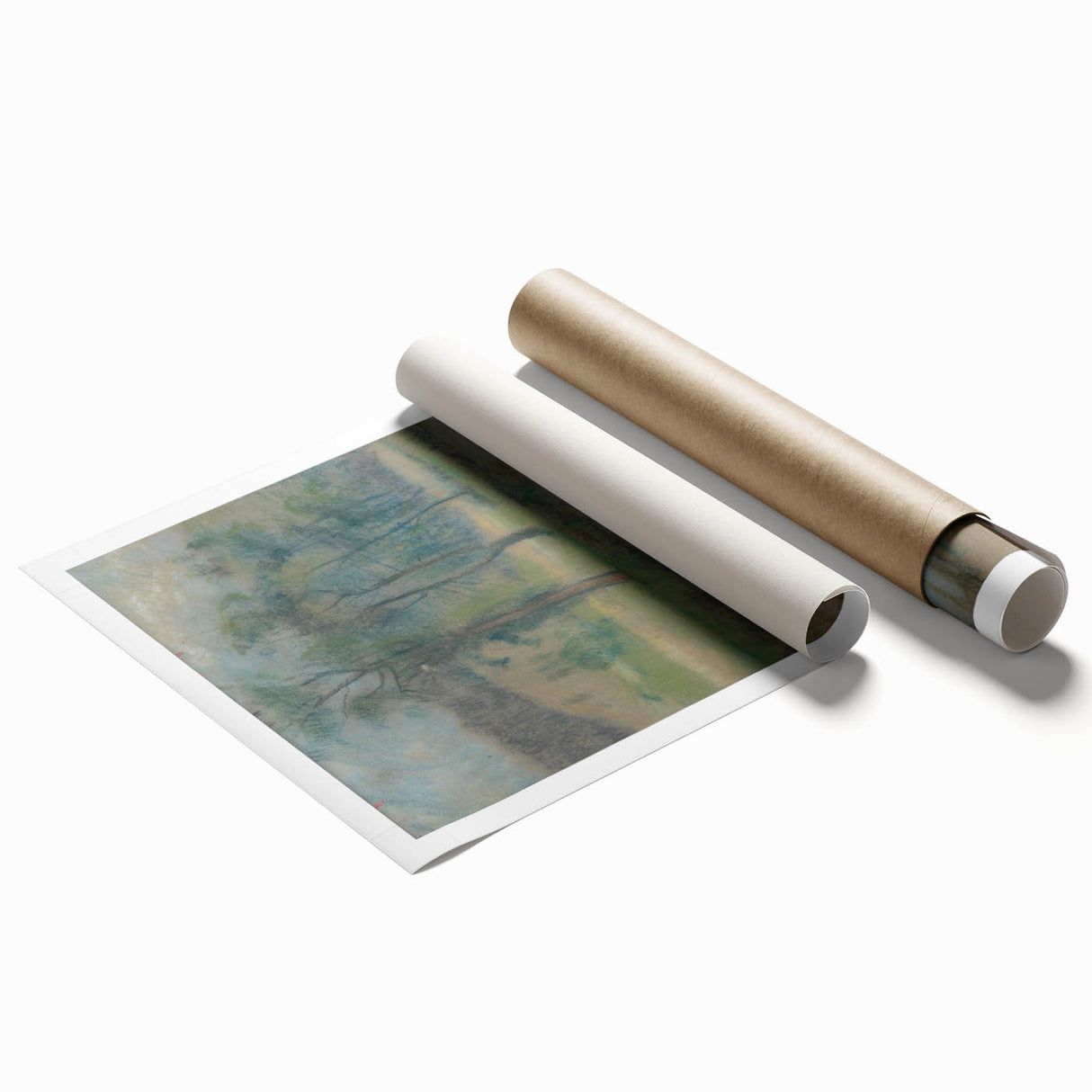 Modern Wall Art: Trees by the River – Serene Abstract Landscape