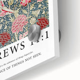 Biblical Typography Wall Art - Hebrews 11:1 Floral Canvas Print