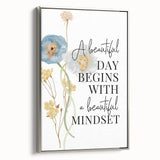 Floral Typography Art Print – Positive Quote on Canvas