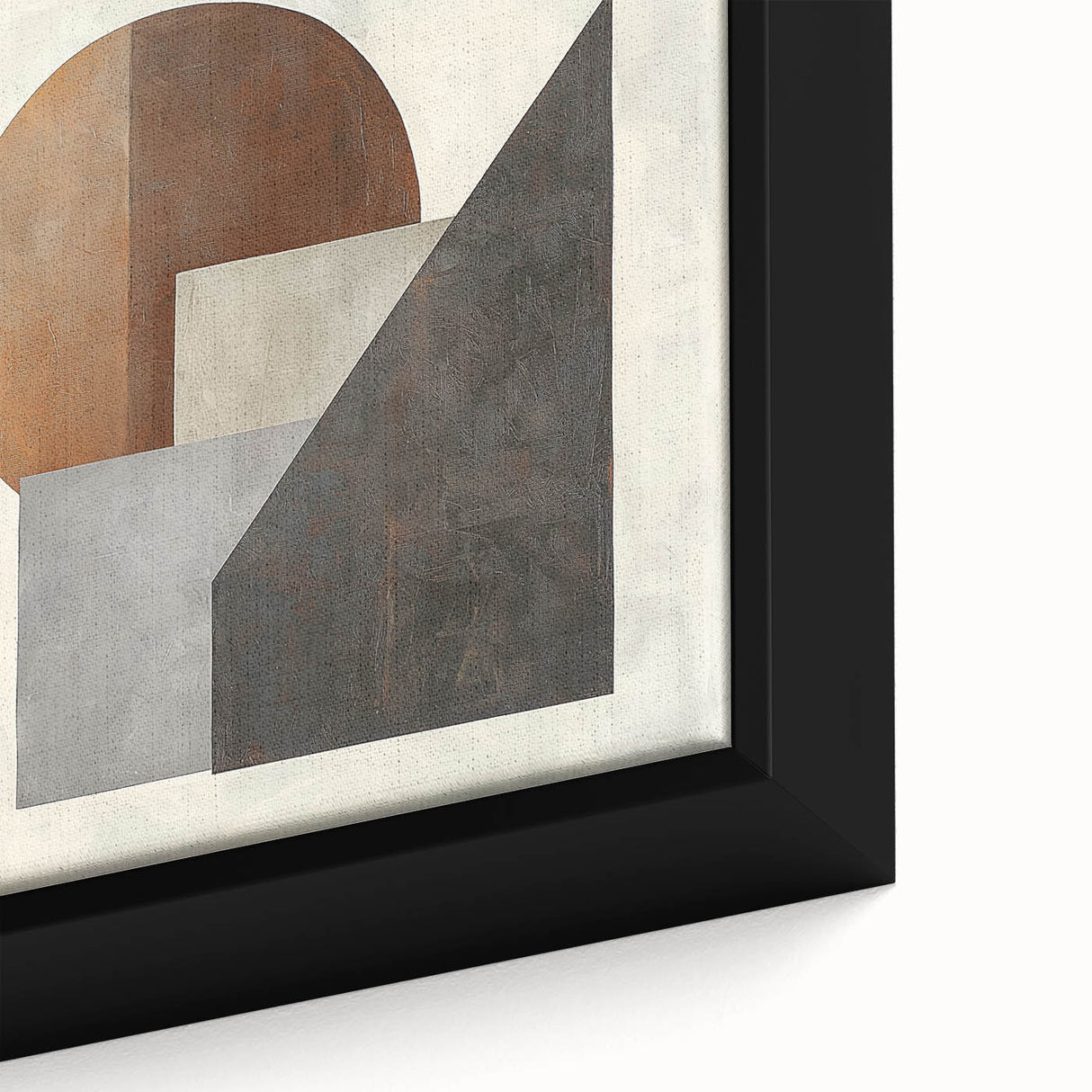 Geometric Abstract Bedroom Wall Art – Beige and Brown Canvas