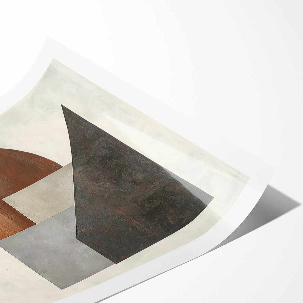 Geometric Abstract Bedroom Wall Art – Beige and Brown Canvas