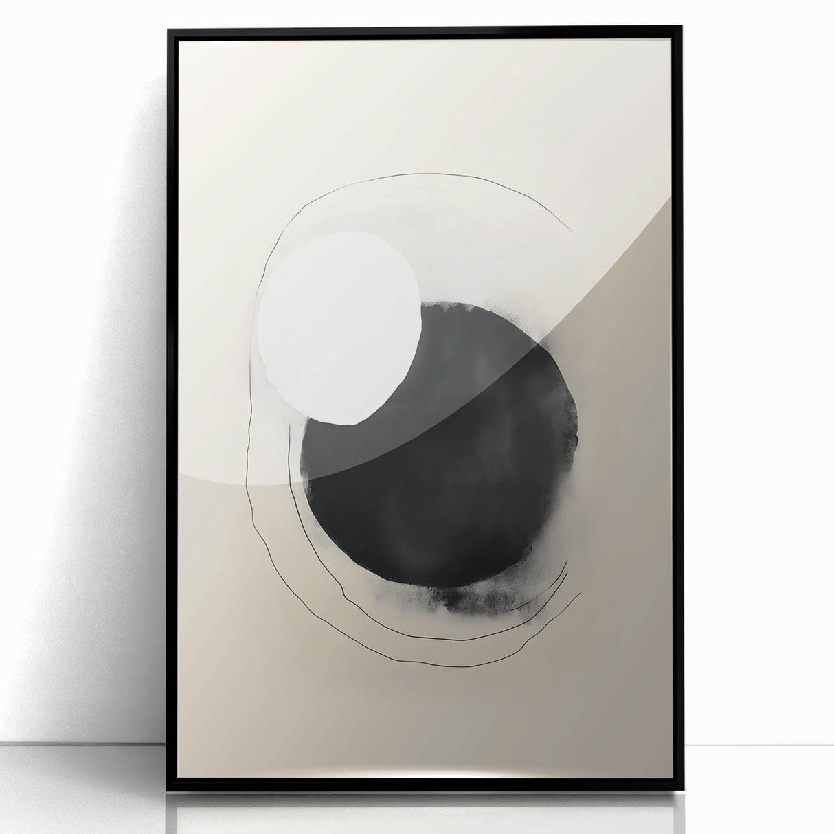 Framed Dining Room Prints – Minimalist Black & Beige Art