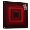 Abstract geometric acrylic glass artwork in side view, showcasing vibrant colors and unique shapes, mounted with pins for a modern decor accent.