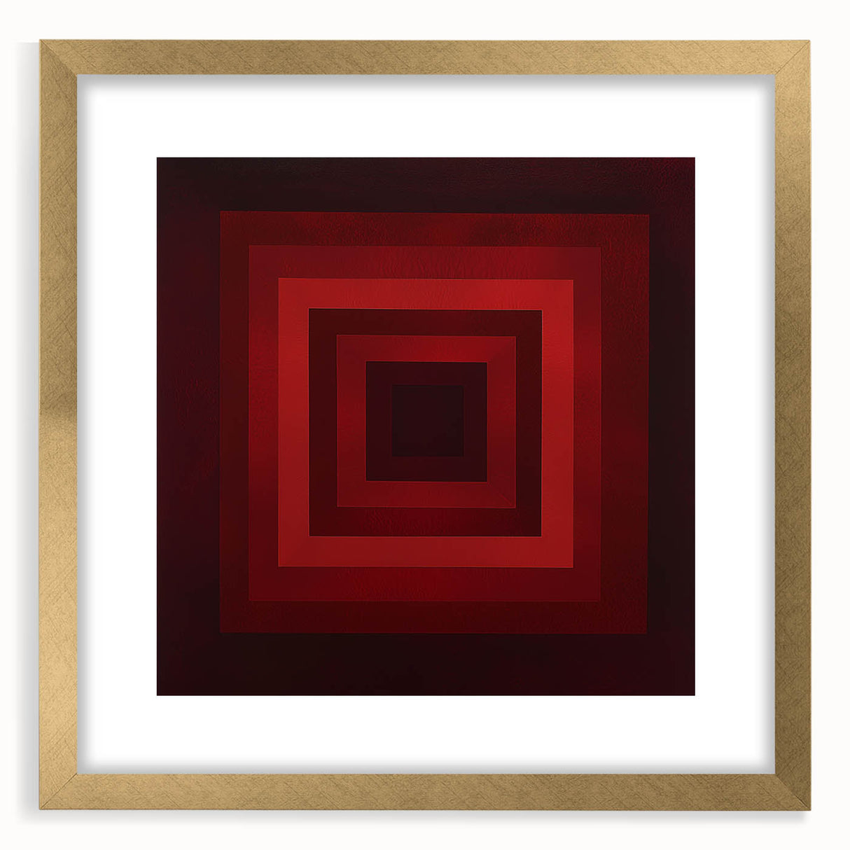 Abstract geometric frame with a gold mat showcasing a contemporary design, set against a clean white background, ideal for modern home decor and art enthusiasts.