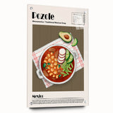 Acrylic glass print of various food dishes in vivid colors, suited for dining room wall art.