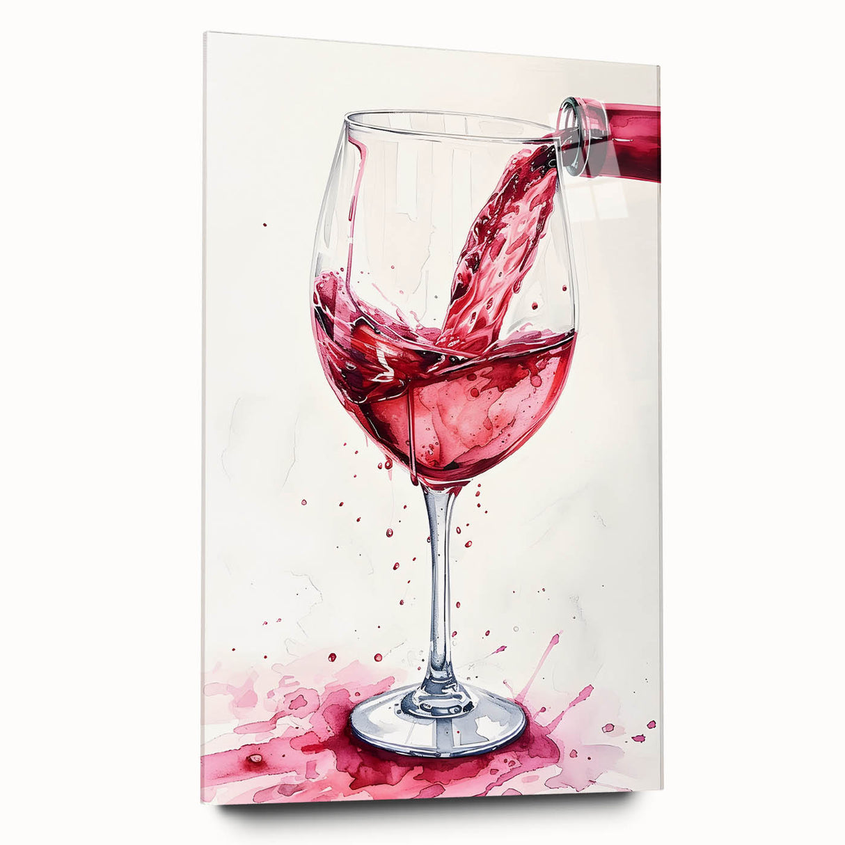 Large abstract wall art on acrylic glass featuring vibrant, swirling colors, ideal for bedroom or dining room decor.