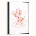 Girls Bedroom Art - Teddy Bear on Cloud Kids Room Wall Decor