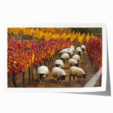 Rolled print showcasing a serene countryside landscape with rolling hills and lush greenery, elegantly packaged for safe delivery in a sturdy cardboard tube.
