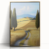 Framed acrylic artwork depicting vibrant golden landscapes with rich textures, ideal for enhancing modern home decor. Perfect for art enthusiasts seeking elegant designs.