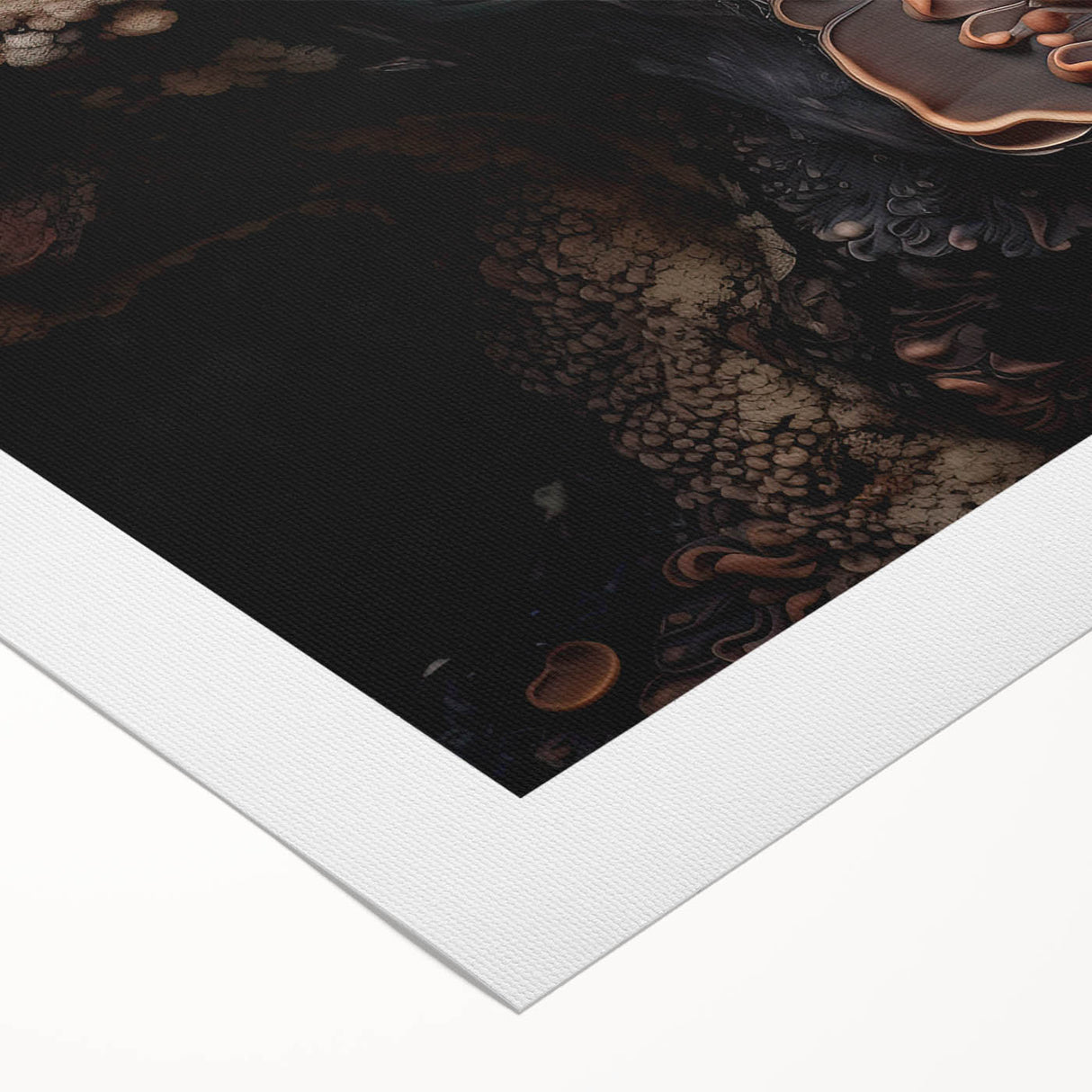 Art deco poster featuring geometric shapes in muted gold and black on rolled canvas, suitable for dining room walls.
