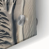 Large abstract wall art in muted earth tones on acrylic glass, ideal for bedroom or dining room decor.