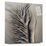 Acrylic print of a close-up nature scene with detailed green leaves, ideal for dining room or bedroom wall decor.
