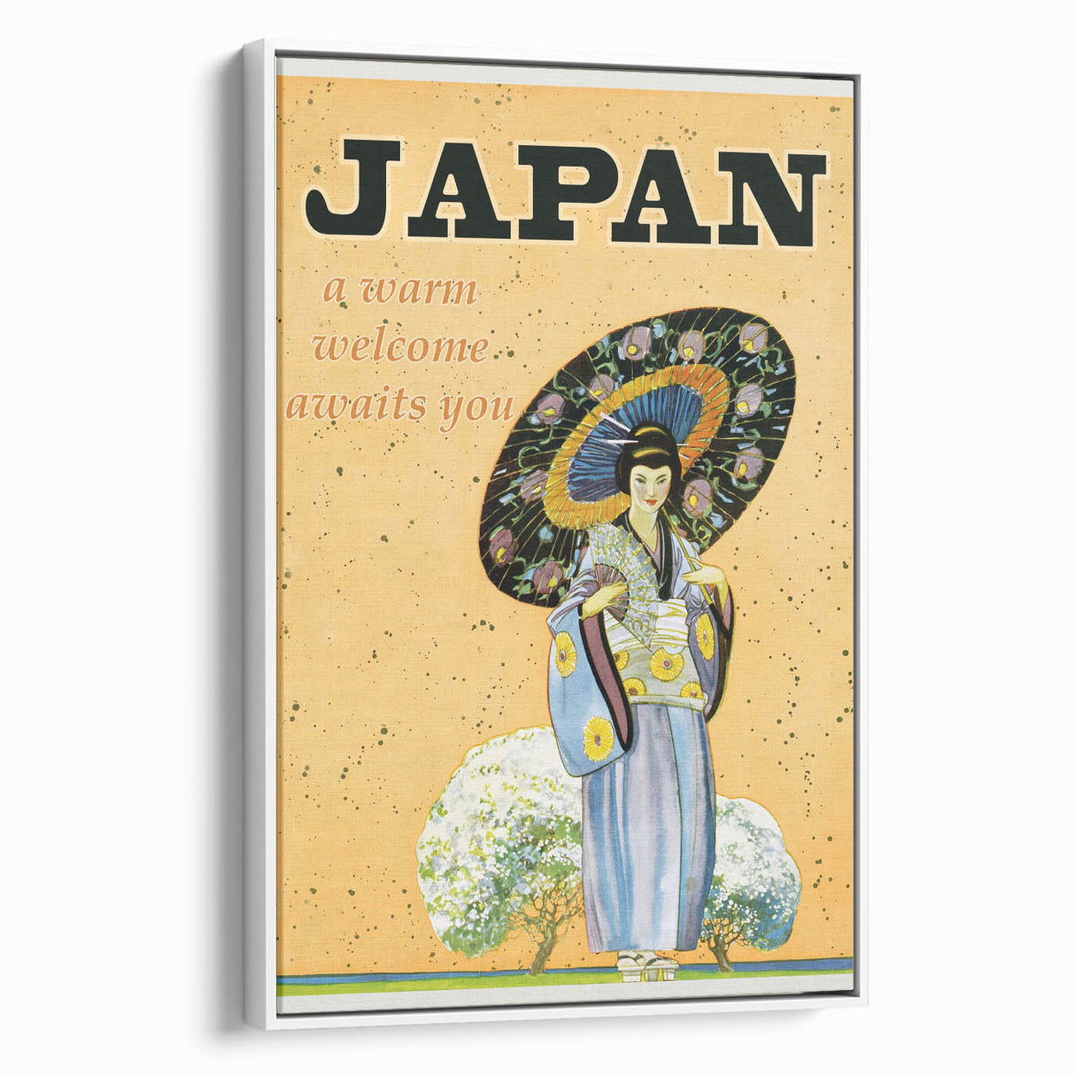 Vintage Japan Travel Poster | Warm Welcome Art Print of Geisha