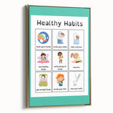Kids Educational Wall Art - Healthy Habits Learning Chart