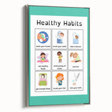 Kids Educational Wall Art - Healthy Habits Learning Chart