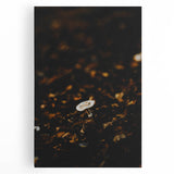 A black and white abstract depiction of fall trees on large stretched canvas, suitable for kitchen wall art.
