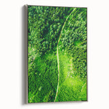 Framed canvas of a vintage landscape painting featuring colorful spring scenery, ideal for living room decor.
