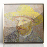 Art deco poster of Van Gogh in gold frame, featuring vibrant colors, ideal for modern art wall decor in a nursery.