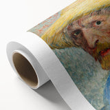 Impressionism Wall Art - Self-Portrait with Straw Hat (1887) by van Gogh