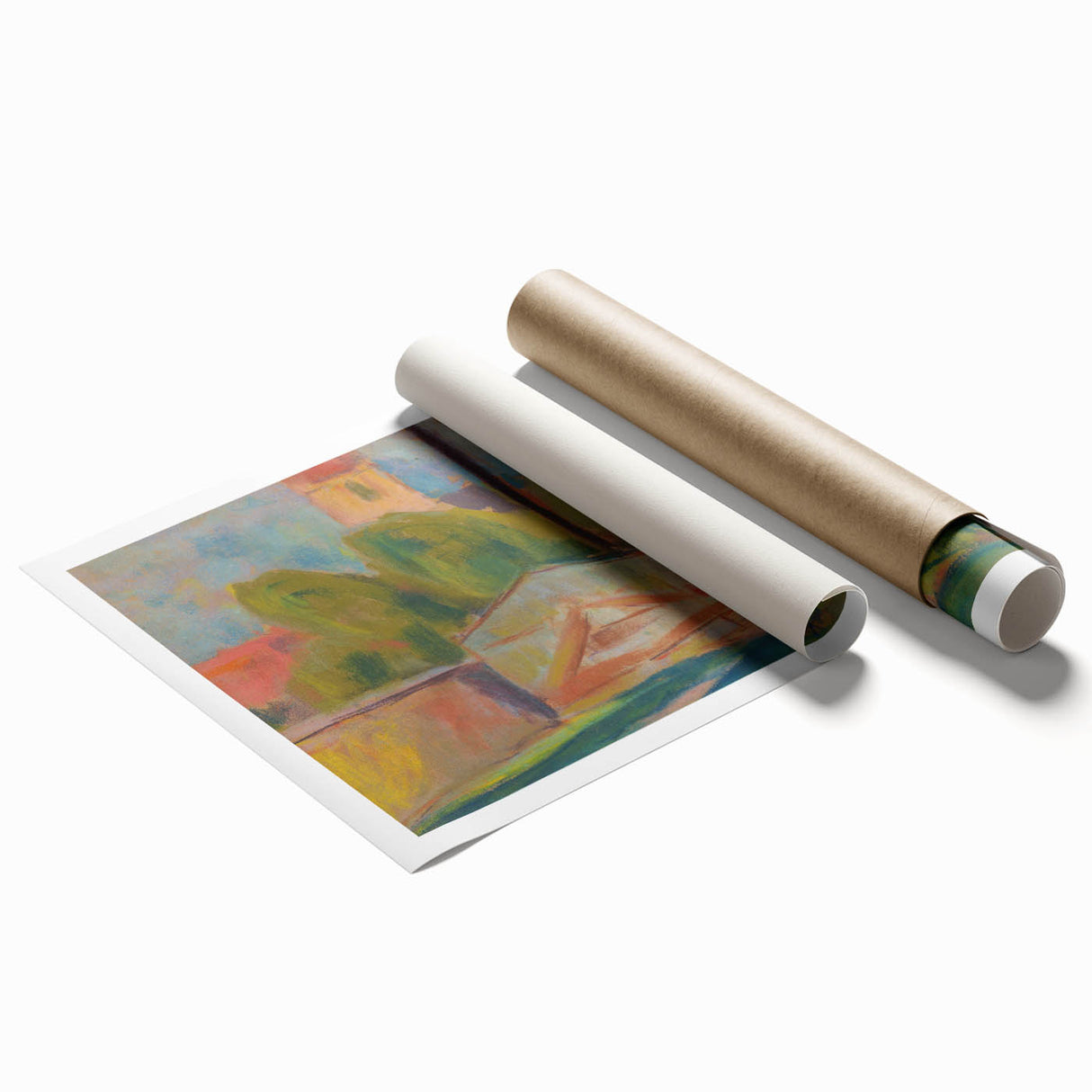 Modern Wall Art – Vibrant Village Landscape with Church