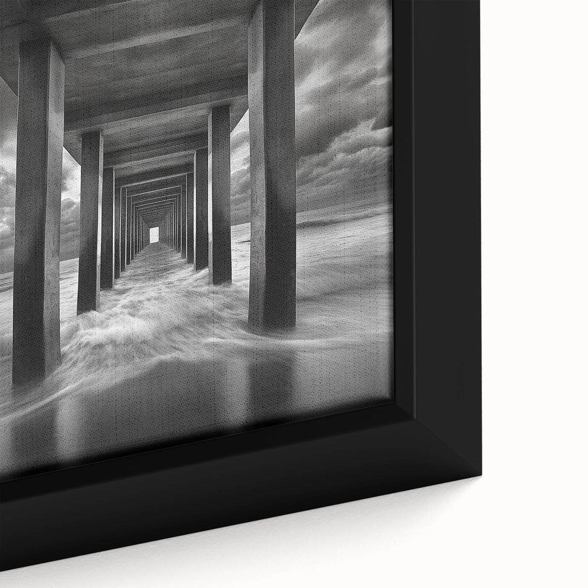 Ocean Tunnel Perspective – Black and White Dynamic Wall Art
