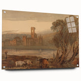 Romantic Art Prints: Kirkstall Abbey on the River Aire - Historical Wall Art