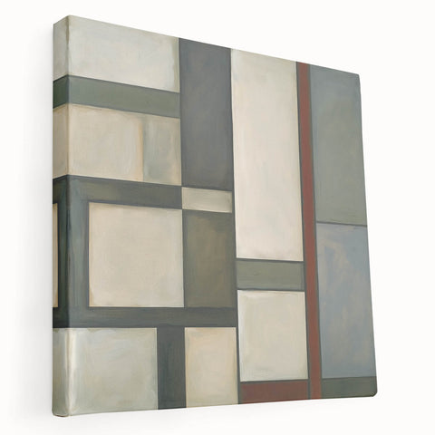Modern Geometric Bedroom Wall Art – Light Gray and Silver