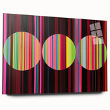 Abstract geometric acrylic glass art piece in vibrant colors, showcasing a dynamic side view with sharp angles and smooth edges, perfect for modern decor.
