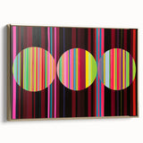 Framed abstract geometric canvas artwork in gold tones, showcasing a modern design with a sleek side view, perfect for contemporary home decor.