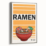 Framed canvas featuring a vintage poster of colorful landscape art paintings, ideal for dining room decor.