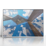 Framed acrylic artwork depicting a serene landscape bridge scene, showcasing vibrant colors and intricate details, ideal for home decor and art enthusiasts.