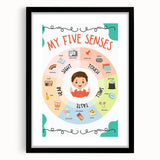 ABC Alphabet Canvas Art - Five Senses Educational Chart