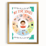 ABC Alphabet Canvas Art - Five Senses Educational Chart