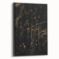 Black and white vintage landscape painting on framed canvas, ideal for bedroom wall art.