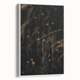 Vintage poster art of autumn scene on extra large framed canvas, featuring black and colorful elements.