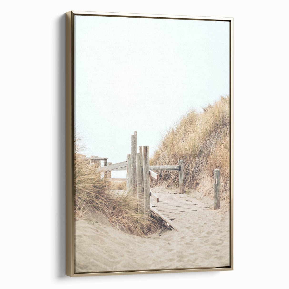 Vintage poster art of a summer landscape on framed canvas, featuring black and gold tones, ideal for bedroom wall decor.